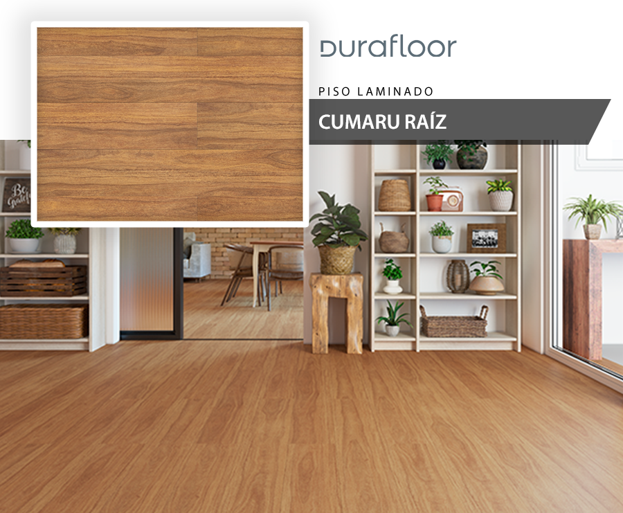 Piso Laminado - Durafloor Nature - Cumaru Raiz