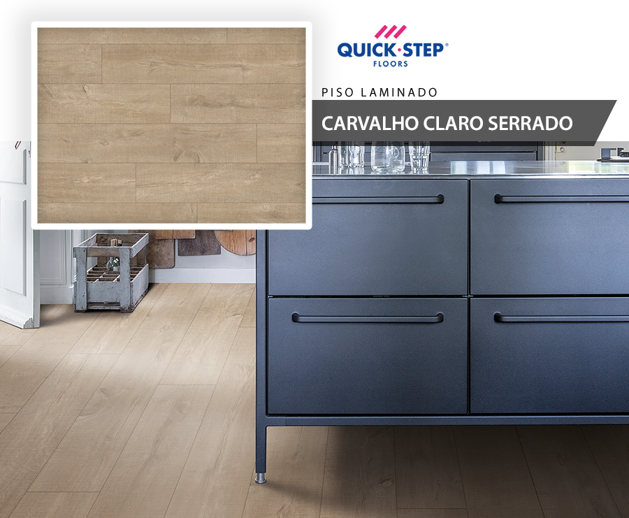 Piso Laminado - Quick Step Eligna Wide - Carvalho Claro Serrado