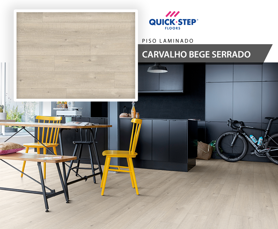 Piso Laminado - Quick Step Impressive - Carvalho Bege Serrado