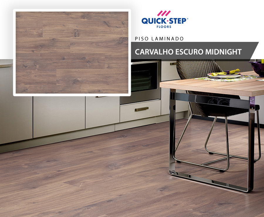 Piso Laminado - Quick Step Smart - Carvalho Escuro Midnight